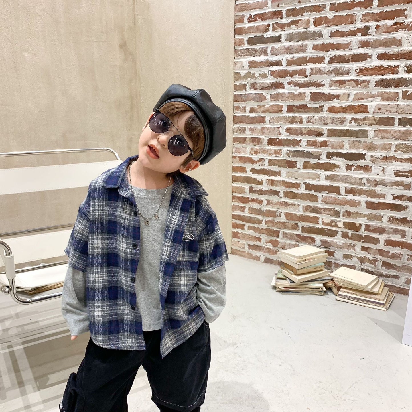 Plaid Shirt With T-shirt For Boy's | GlamzLife