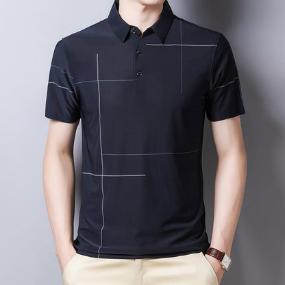 Polo Lapel Printed Short Sleeves T-shirt | GlamzLife