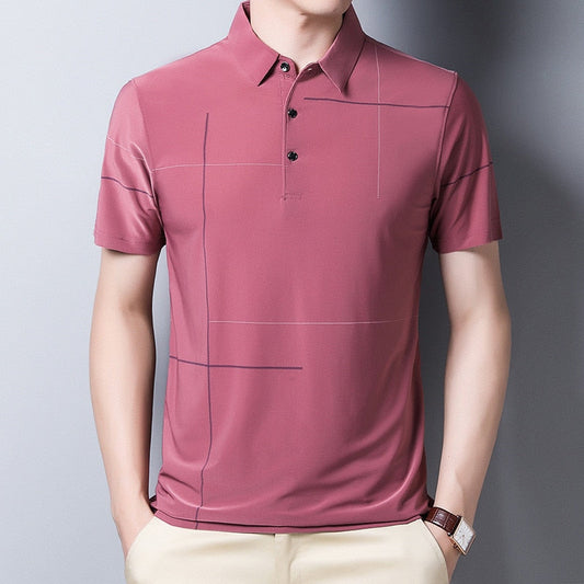 Polo Lapel Printed Short Sleeves T-shirt | GlamzLife
