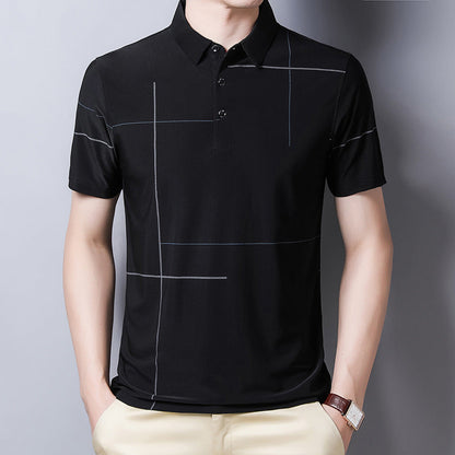 Polo Lapel Printed Short Sleeves T-shirt | GlamzLife