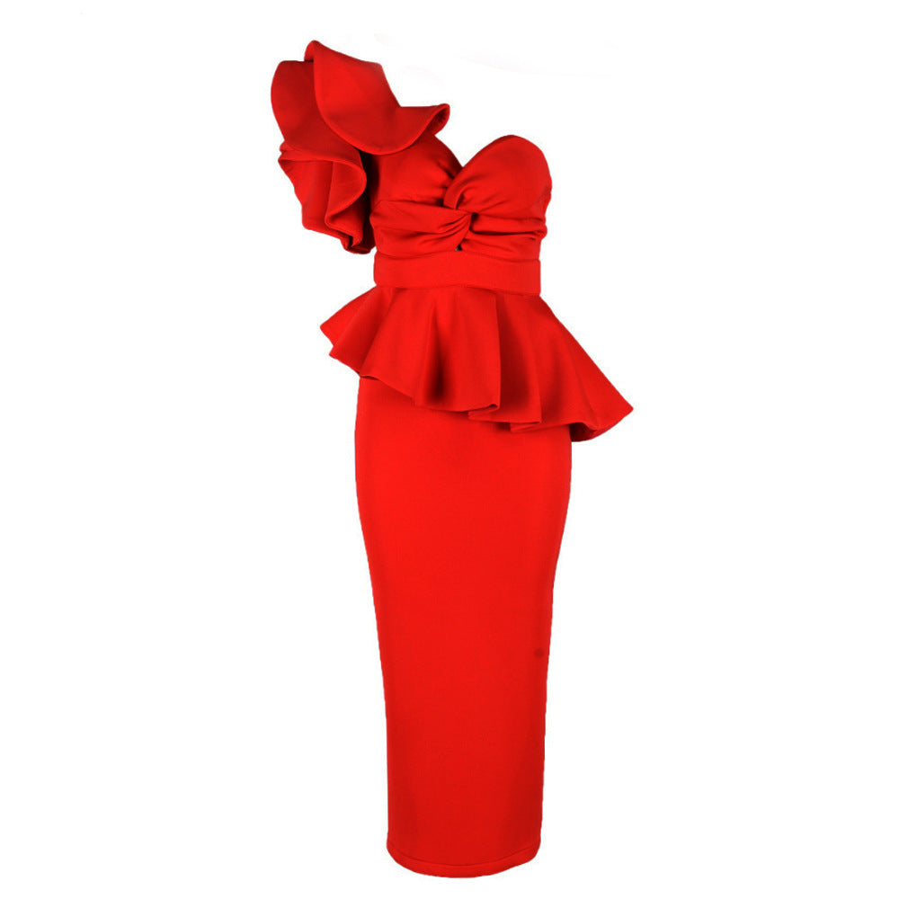 Pretty Strapless Evening Dress | Red | GlamzLife