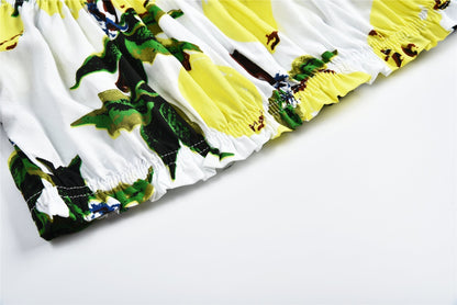 Printed Short Sleeve Camisole Tube Top GlamzLife