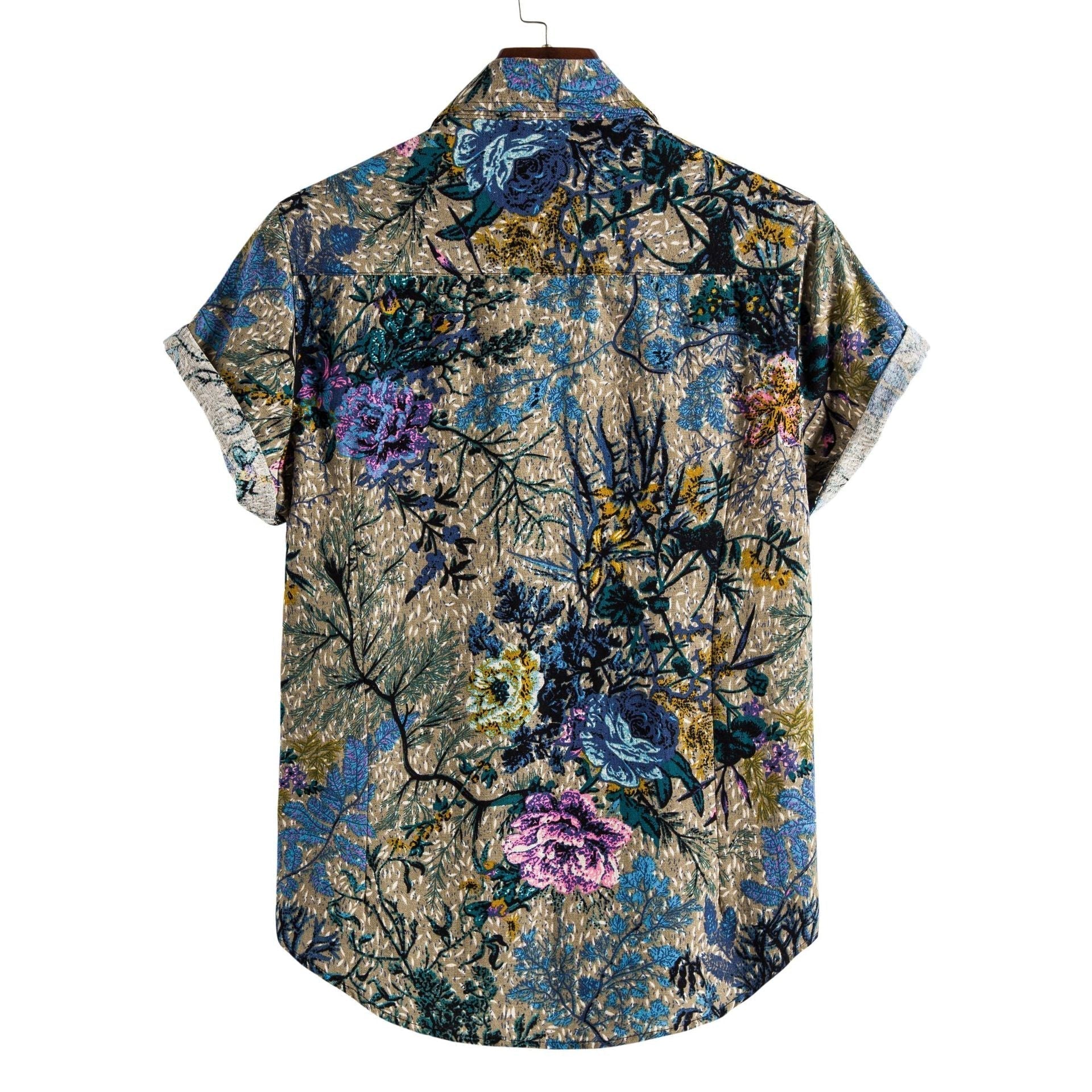 Printing Long Sleeve Shirt Men's Lapel Shirt | GlamzLife