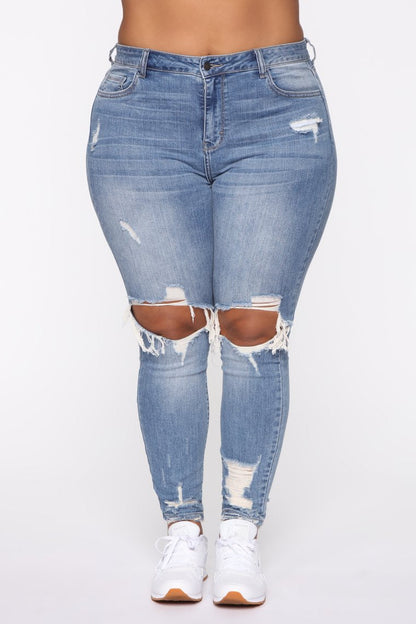 Ripped Denim Washed Trendy Jeans | | GlamzLife