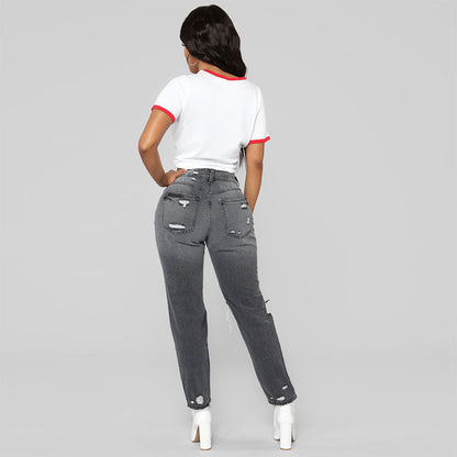 Ripped High Waist Skinny Pencil Denim Pants | | GlamzLife