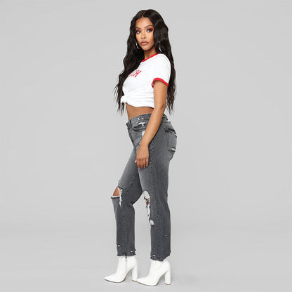 Ripped High Waist Skinny Pencil Denim Pants | | GlamzLife