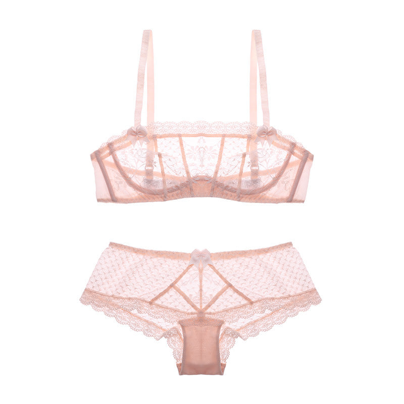 Seamless Lace Bra Set For Women | Pink | GlamzLife