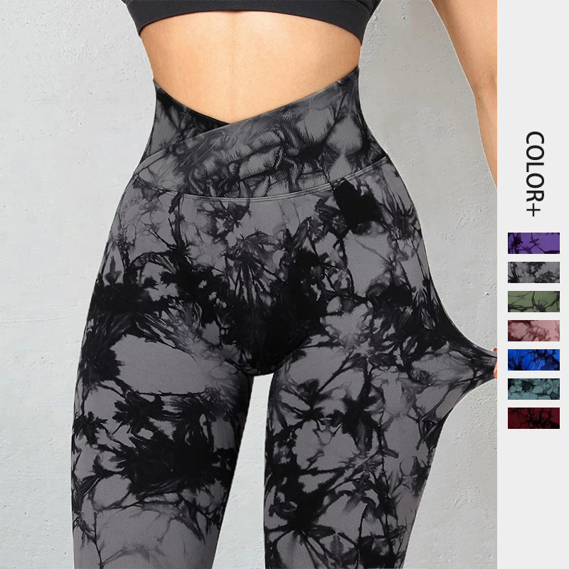 Seamless Tie Dye Leggings Women's Yoga Pants | | GlamzLife