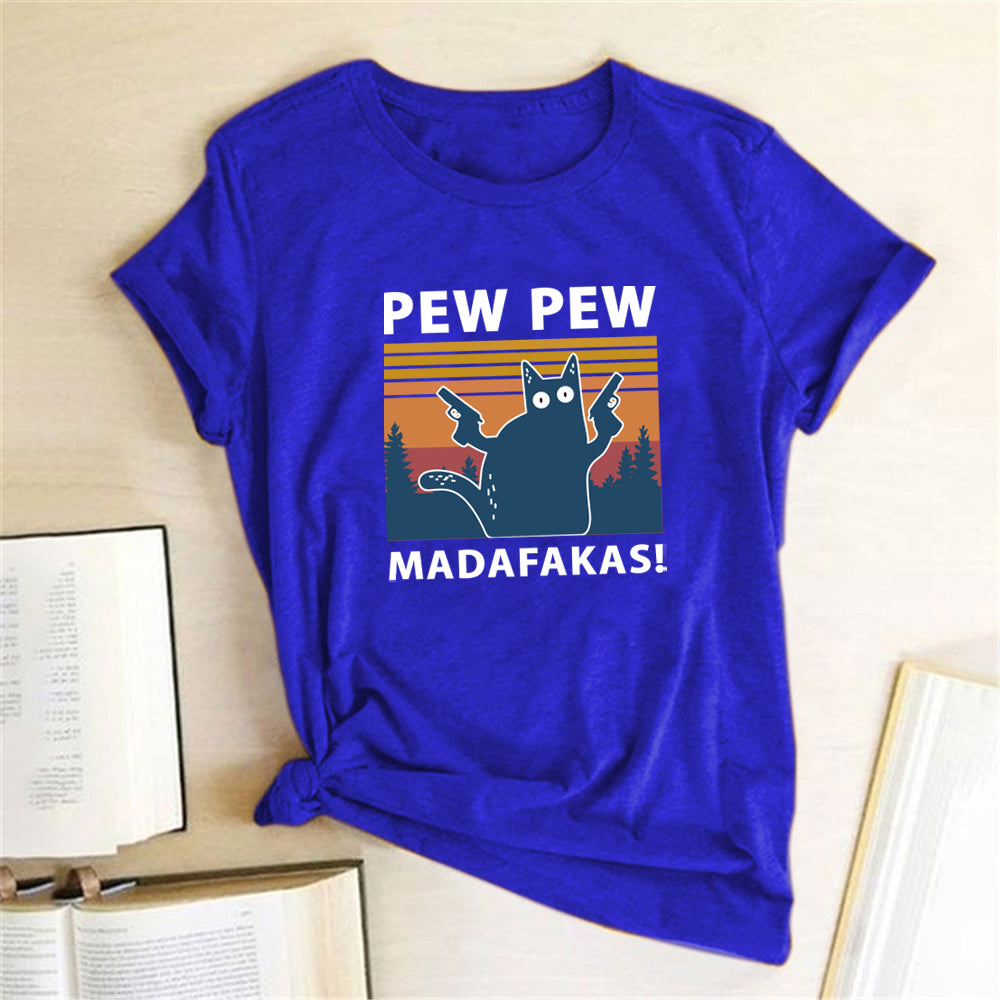 Short Sleeve Pew Maddakas Print T-Shirt GlamzLife