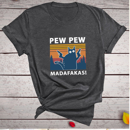 Short Sleeve Pew Maddakas Print T-Shirt | GlamzLife