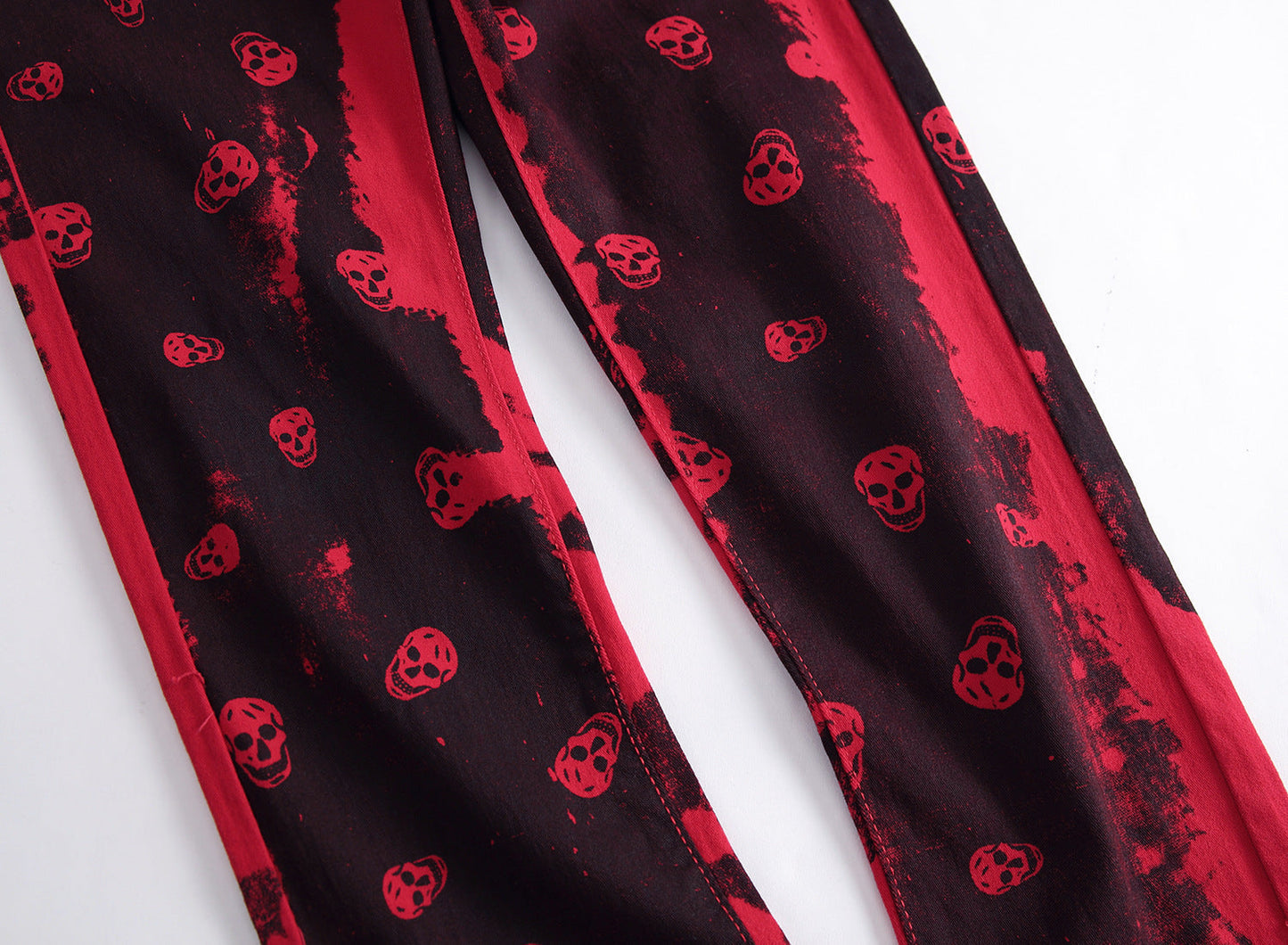 Skull Printed Solid Red Jeans GlamzLife
