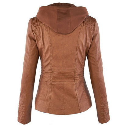 Solid Leather Jacket For Women's | | GlamzLife