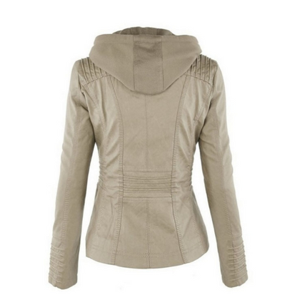 Solid Leather Jacket For Women's | | GlamzLife