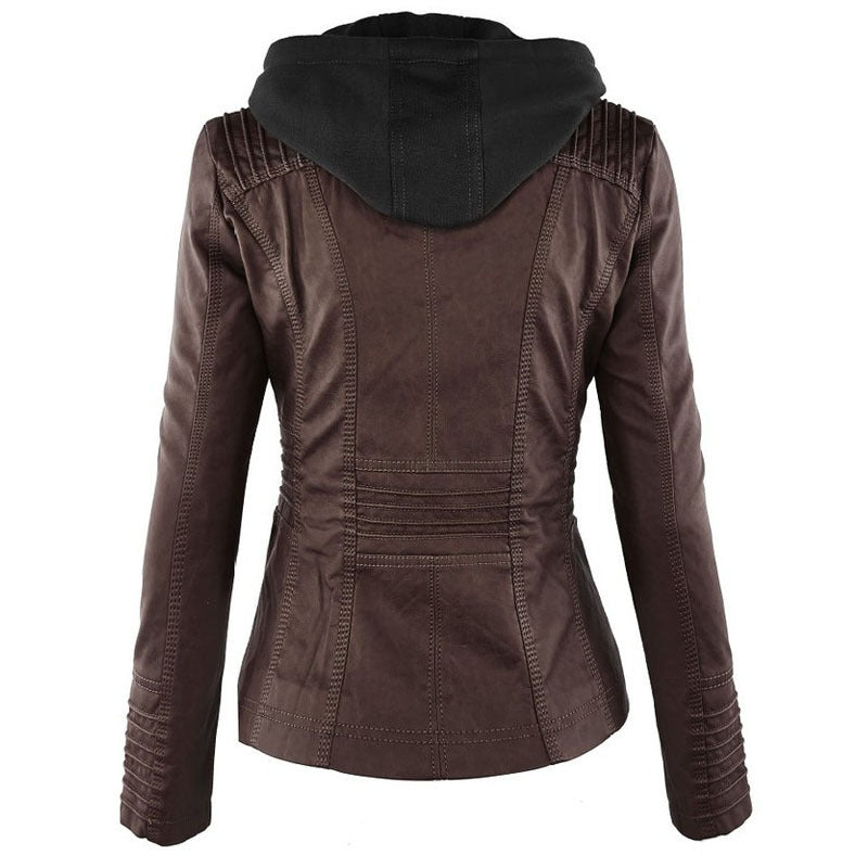 Solid Leather Jacket For Women's | | GlamzLife