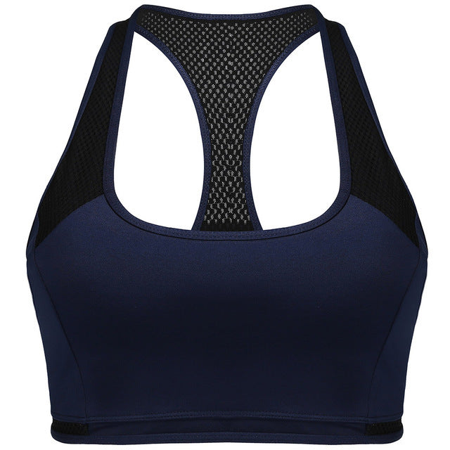 Stretchable Yoga Running Fitness Training Bra | Blue | GlamzLife