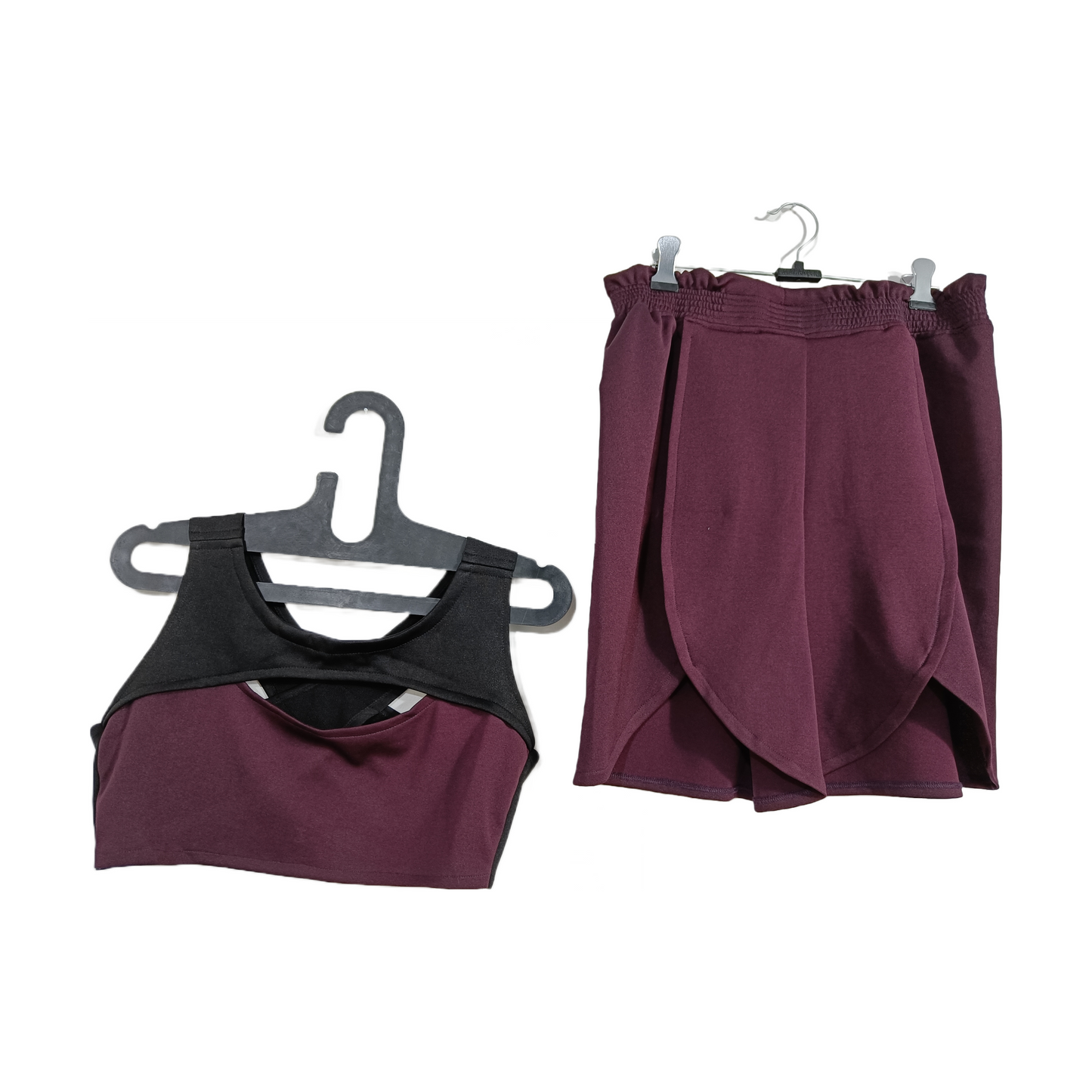 Stylish Back Cross Stripe With Petal Shorts Gym wear | GlamzLife