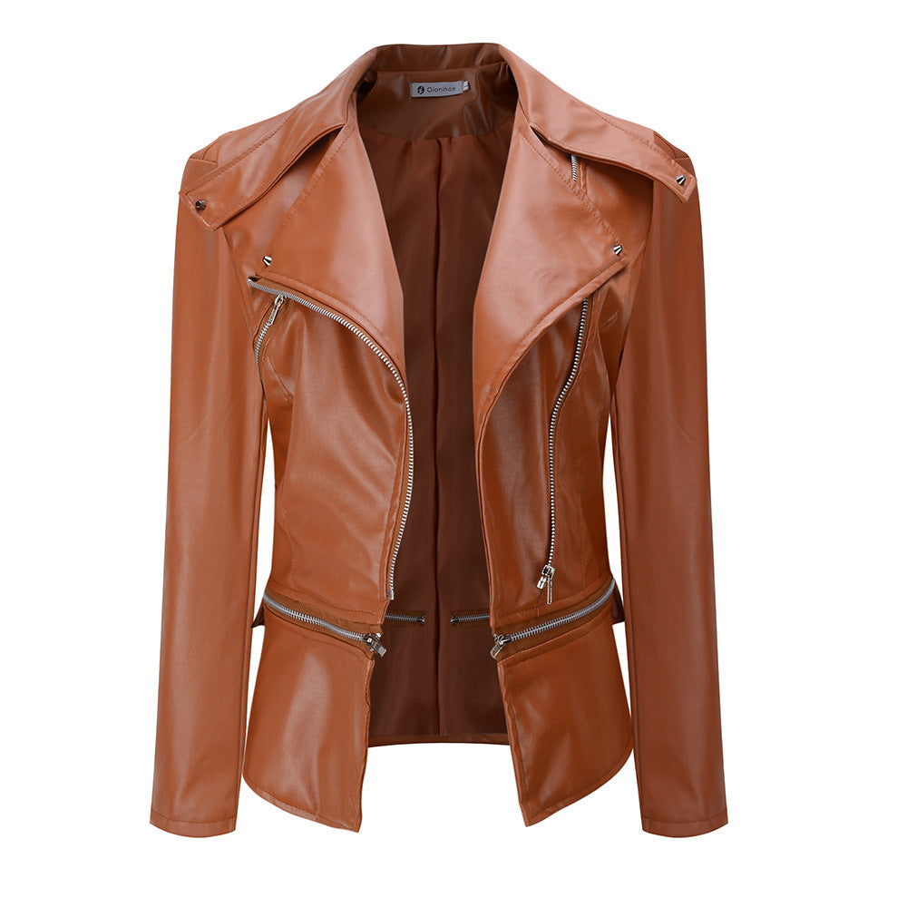 Stylish Leather Zipper Jackets For Women's | Bright red | GlamzLife