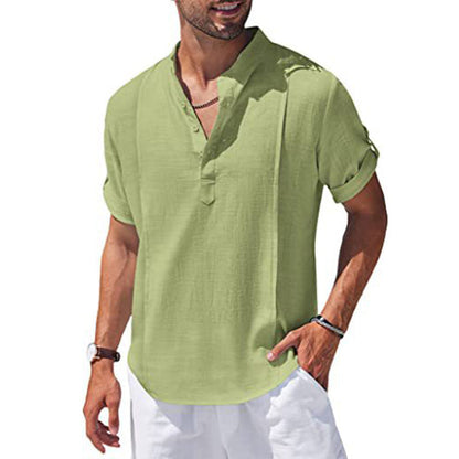 Stylish Linen Short Sleeve Shirt | GlamzLife