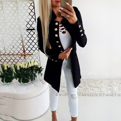 Stylish Long Sleeved Buttoned Blazer For Women's | | GlamzLife