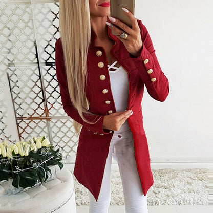 Stylish Long Sleeved Buttoned Blazer For Women's | | GlamzLife