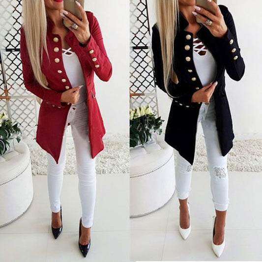 Stylish Long Sleeved Buttoned Blazer For Women's | | GlamzLife