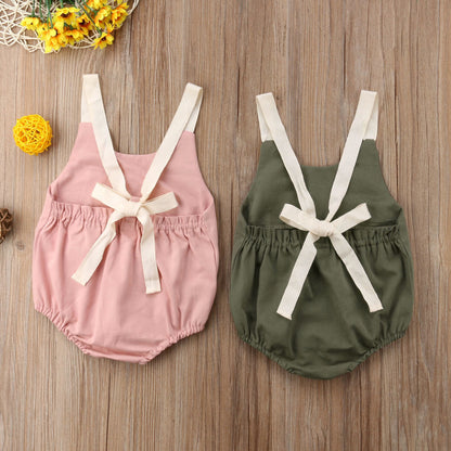 Summer Infant Backless Bowknot Romper | GlamzLife