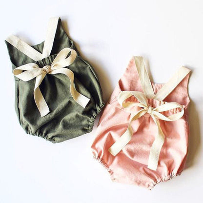 Summer Infant Backless Bowknot Romper | GlamzLife