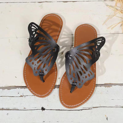 Summer Sandals Vintage Flip Flop Butterfly Wings Flat Shoes Outdoor Slippers GlamzLife