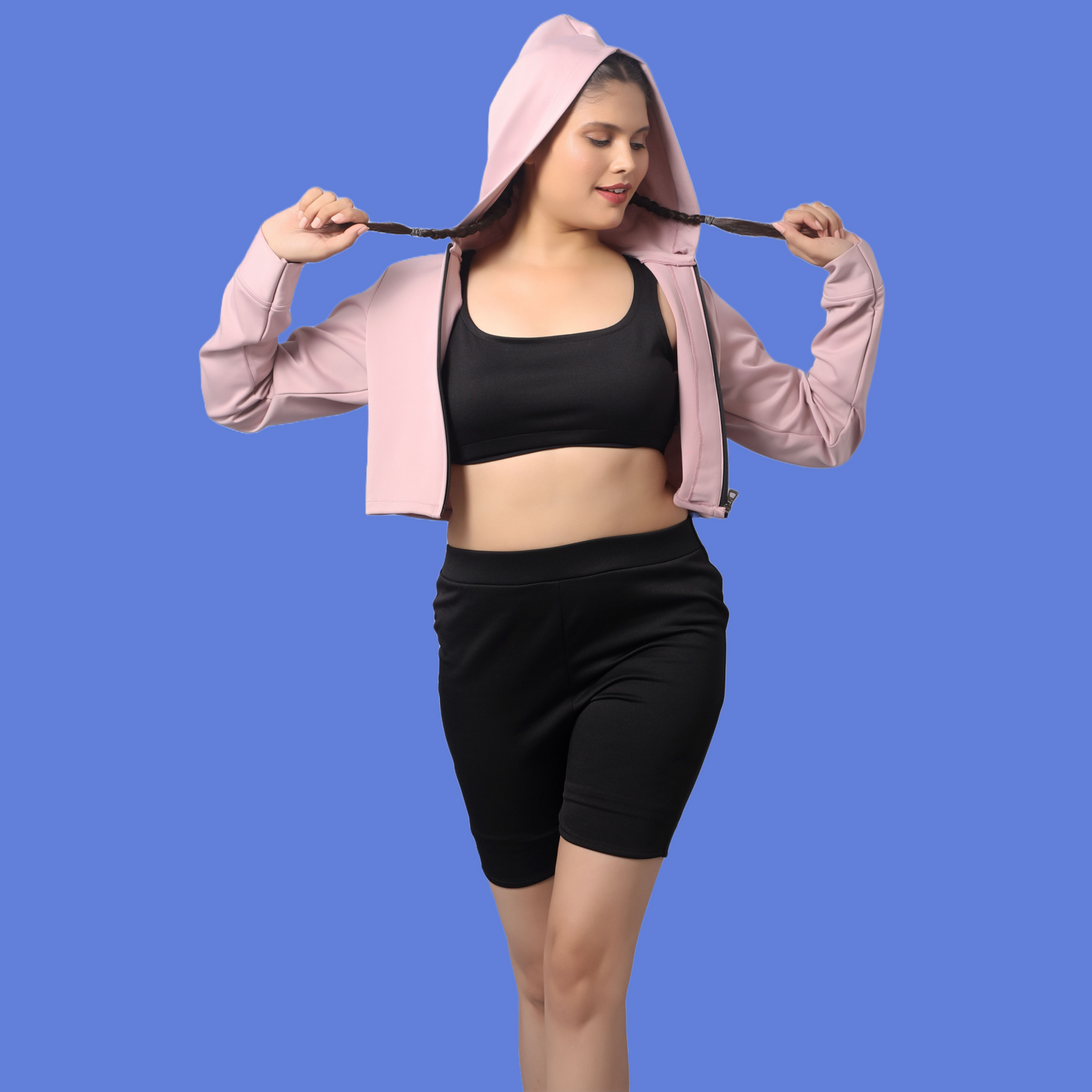 Three Piece Gym Suit Featuring Cropped Jacket GlamzLife