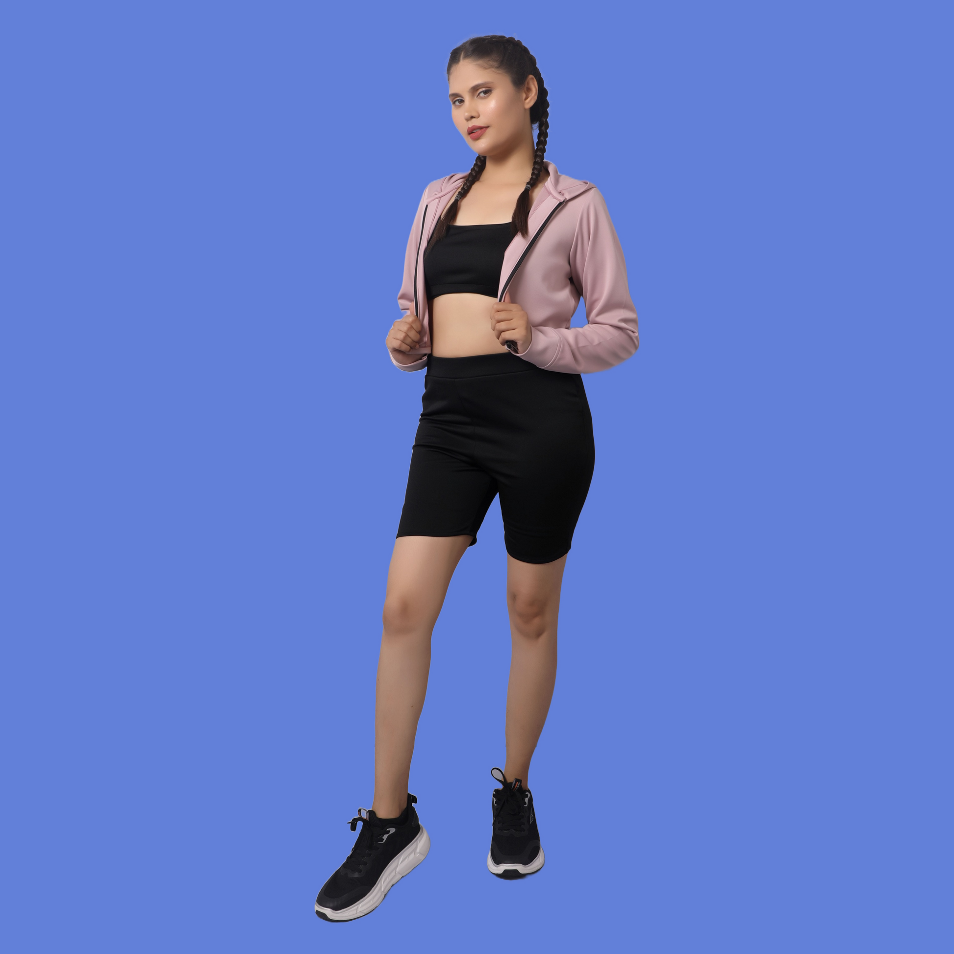 Three Piece Gym Suit Featuring Cropped Jacket GlamzLife