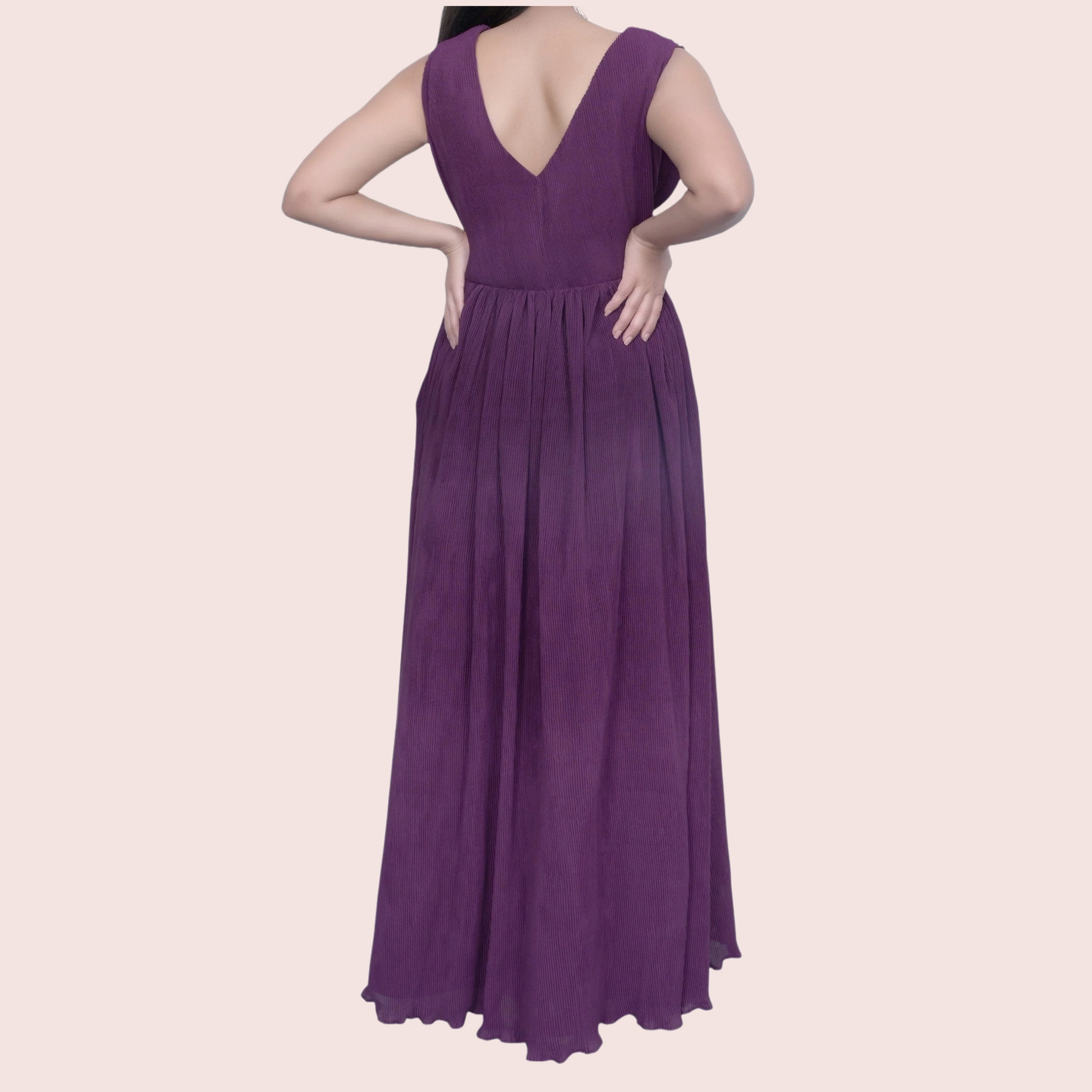 V-Neck Wrap Elegant Gown GlamzLife