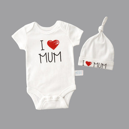 White Letter Print Comfortable Baby Romper | GlamzLife