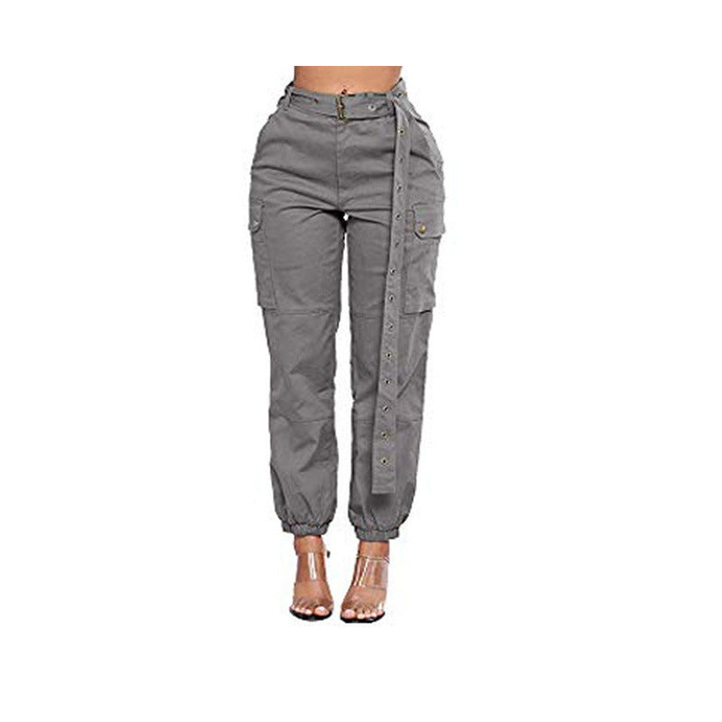 Women's High Waist Trendy Overall Harem Pant | Grey | GlamzLife