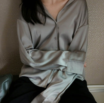 Women's Long-sleeved Satin Shirt GlamzLife