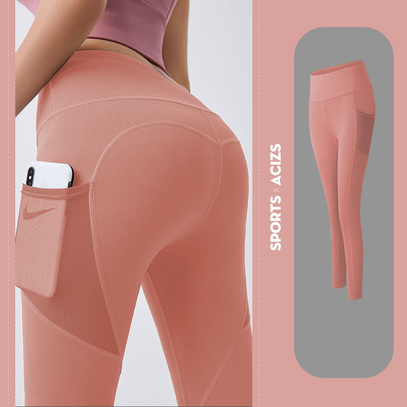 Women's Slim Fit With Pocket Sport Leggings | Pink | GlamzLife