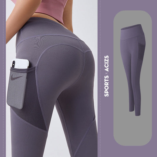 Women's Slim Fit With Pocket Sport Leggings | Tomato Purple | GlamzLife
