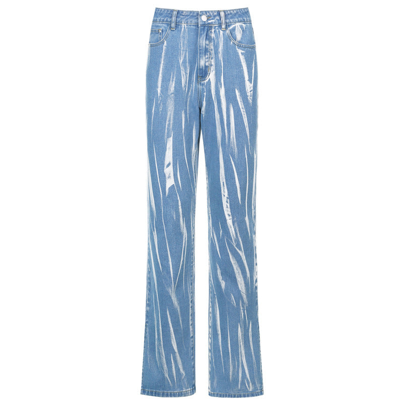 Women's Stylish High Waist Baggy Jeans | Blue | GlamzLife