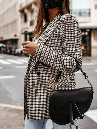 Women's Winter Plaid Long Suit Jacket | | GlamzLife