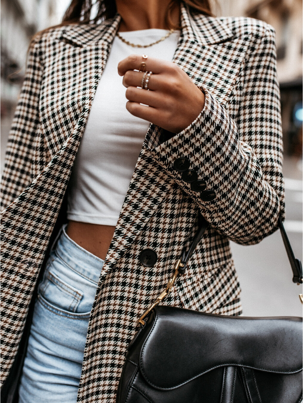 Women's Winter Plaid Long Suit Jacket | | GlamzLife